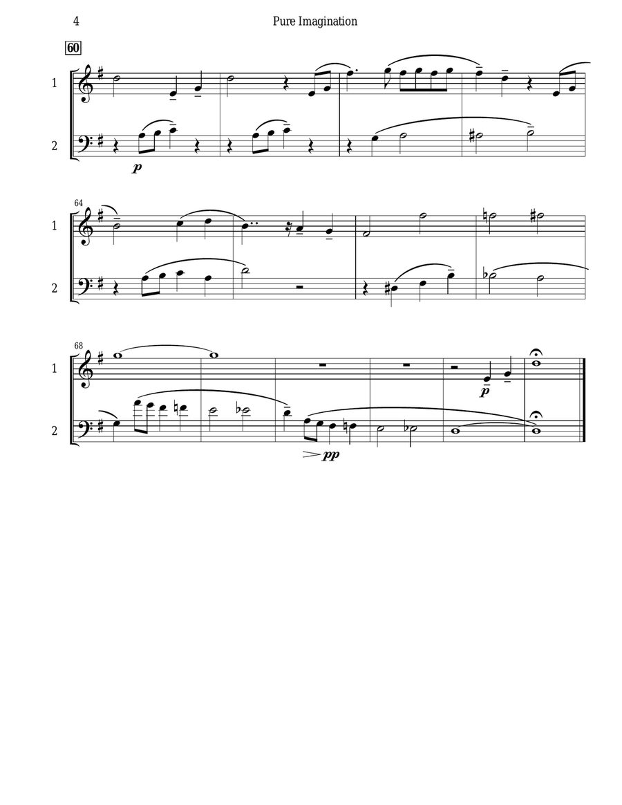 Pure Imagination Flute Duet scores gallery preview page 5