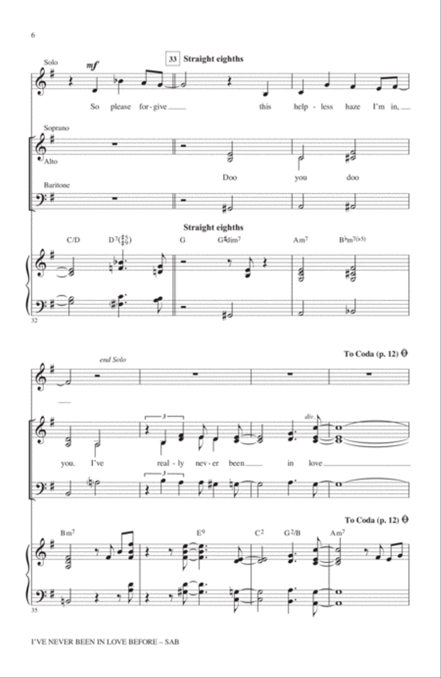 I've Never Been In Love Before 3-Part scores gallery preview page 4
