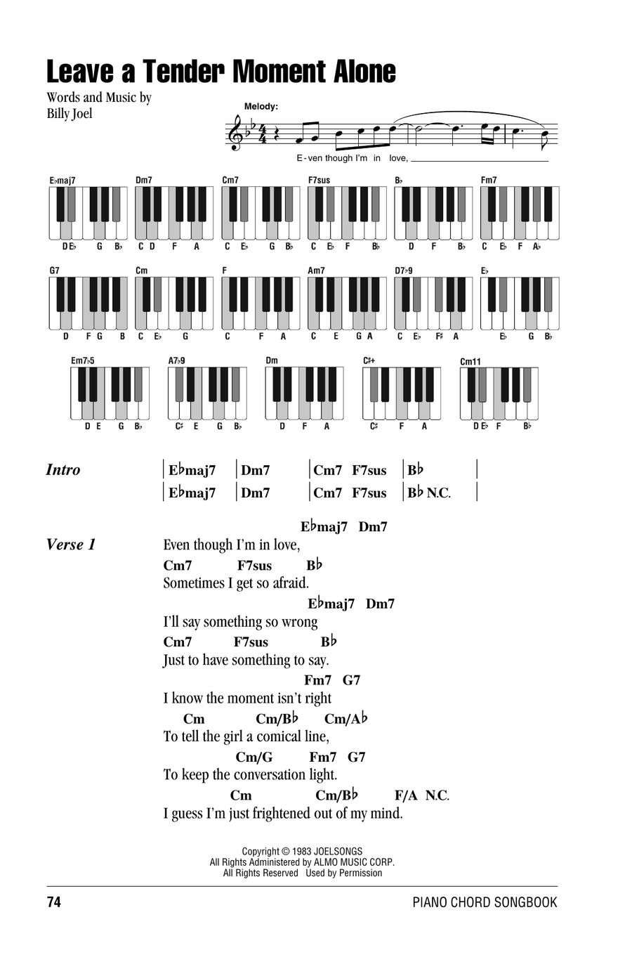 Leave A Tender Moment Alone Piano scores gallery preview page 1