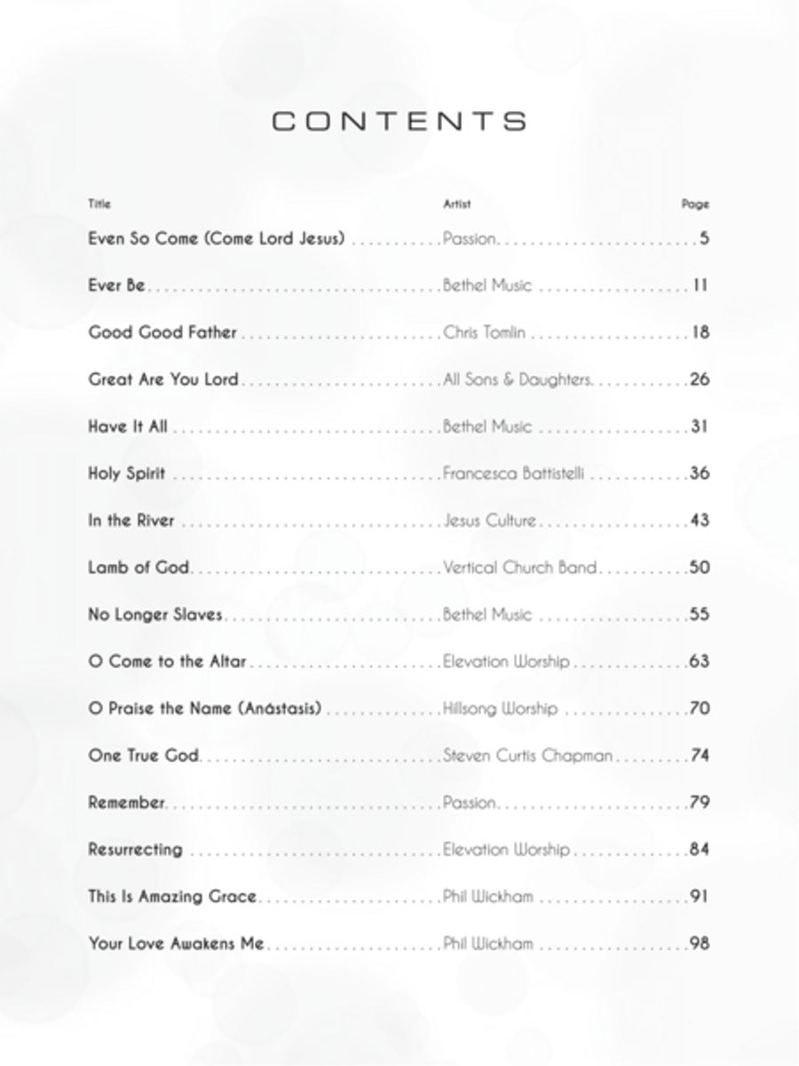 2016 Modern Worship Songs Piano, Vocal, Guitar scores gallery preview page 4