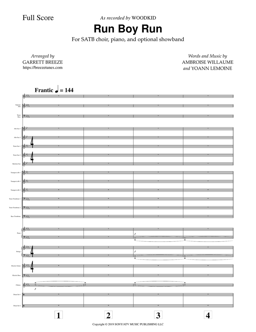 Run Boy Run Jazz Ensemble scores gallery preview page 1