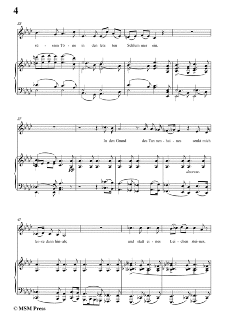 Schubert-Des Sängers Habe,in A flat Major,for Voice&Piano Voice scores gallery preview page 6