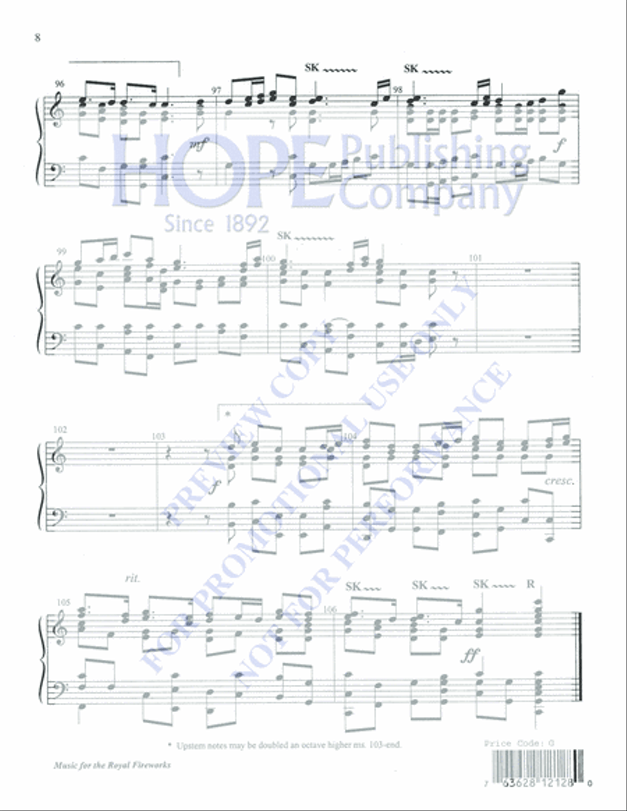 Music for the Royal Fireworks 5-Octaves scores gallery preview page 8