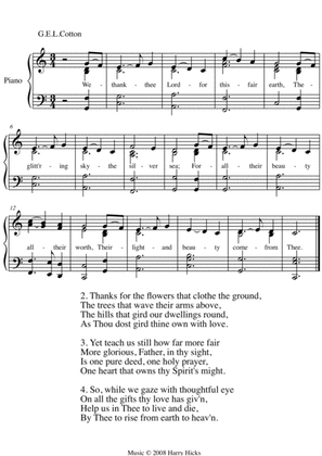 We thank Thee, Lord. A new tune to a wonderful old hymn.