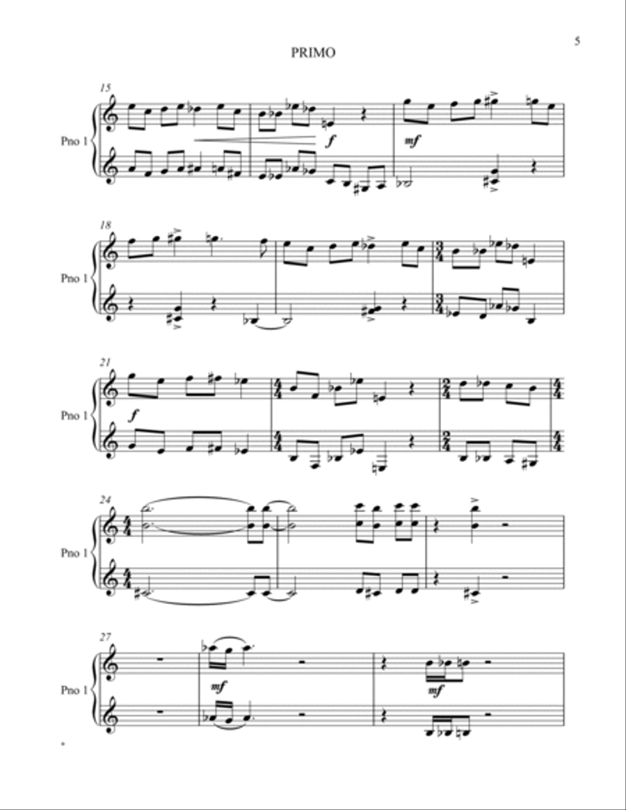 Terror in 'toon Town for piano 4-hands Piano Duet scores gallery preview page 5