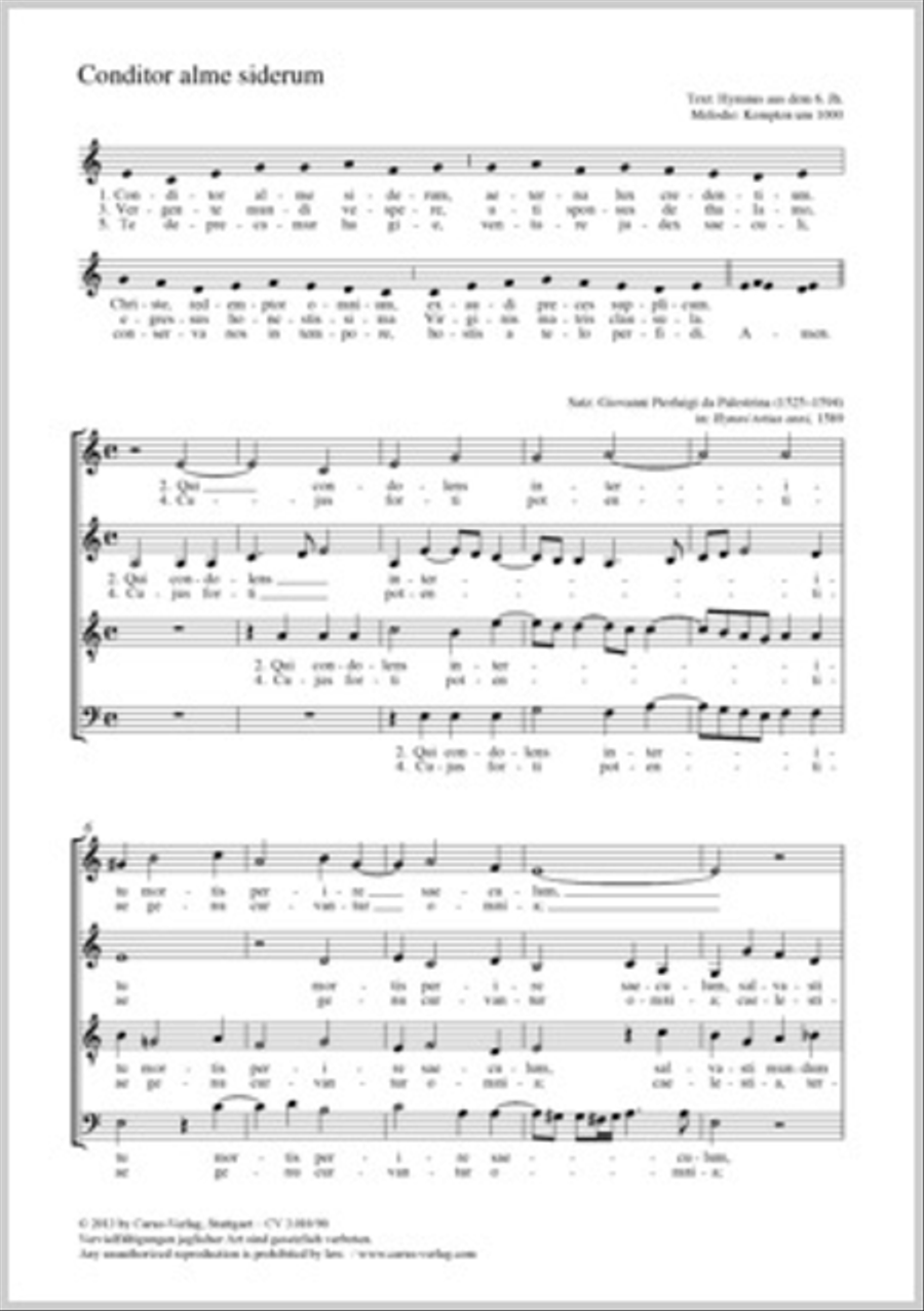 Conditor alme siderum 4-Part scores gallery preview page 1