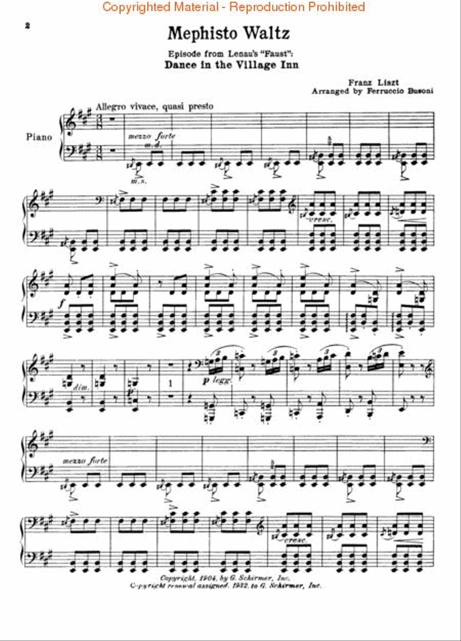 Mephisto Waltz Piano Solo scores gallery preview page 2