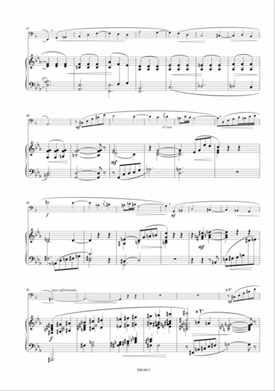Lied for Bass Clarinet and Piano Bass Clarinet scores gallery preview page 3