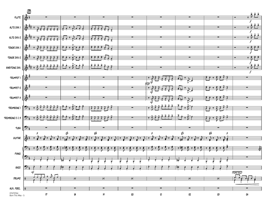 Born This Way - Full Score Jazz Ensemble scores gallery preview page 4