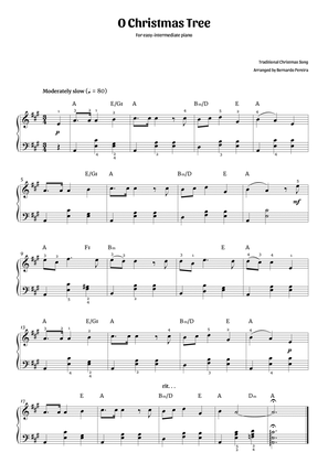 O Christmas Tree (easy-intermediate piano – A major)