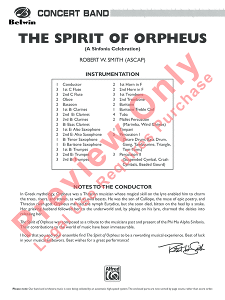 The Spirit of Orpheus (A Sinfonian Celebration) image number null
