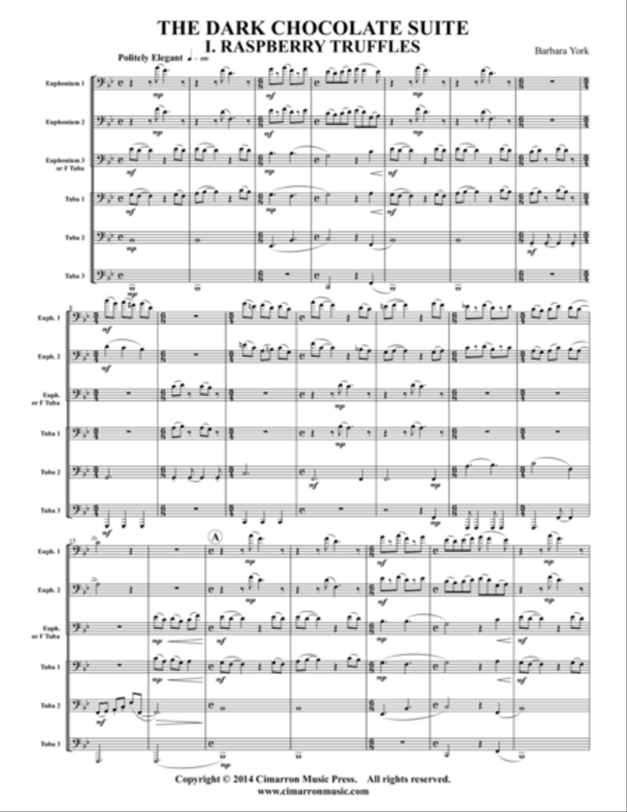 The Dark Chocolate Suite Euphonium scores gallery preview page 1