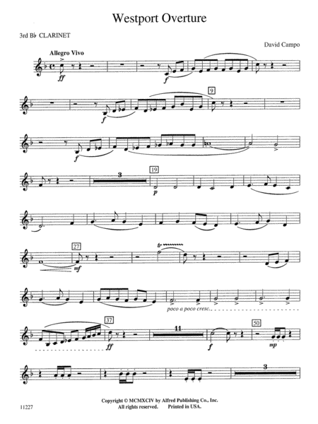 Westport Overture: 3rd B-flat Clarinet