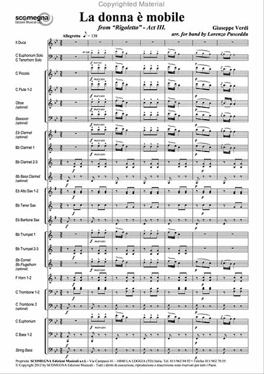 La Donna E Mobile Concert Band scores gallery preview page 4