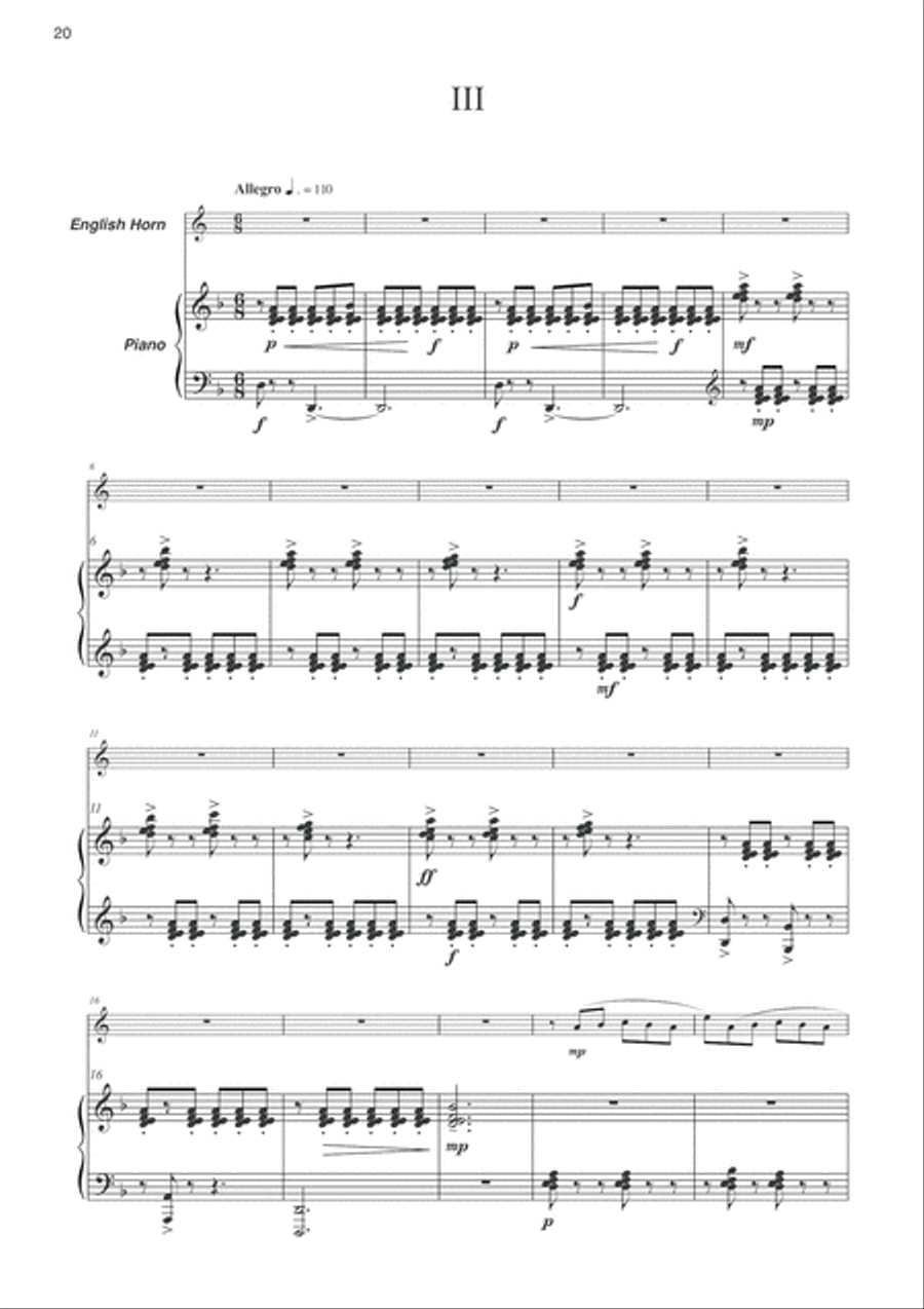 Concertijo for English Horn and Piano English Horn scores gallery preview page 4