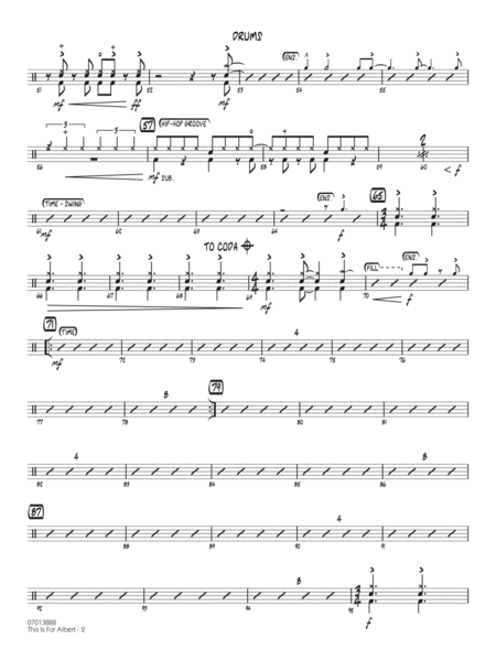 This Is For Albert (arr. Mark Taylor) - Drums