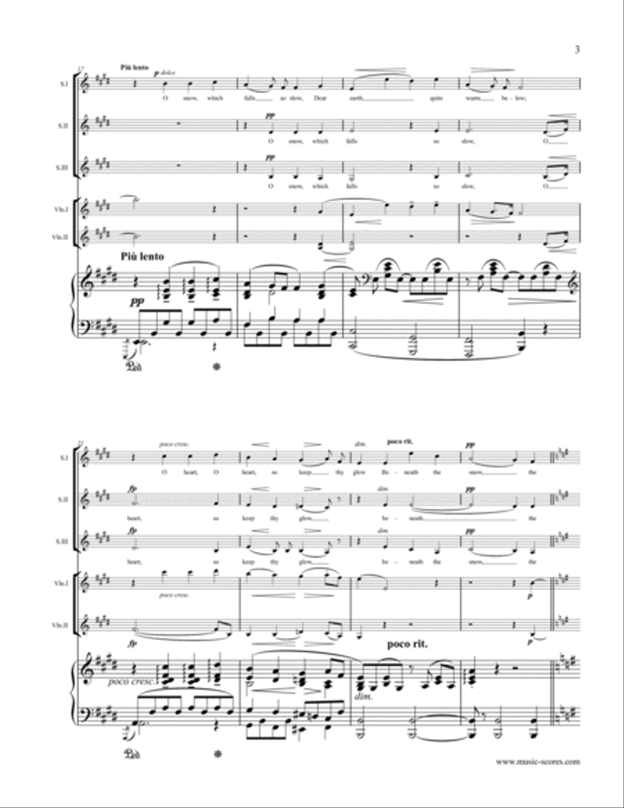 The Snow, Op.26 - SSA voices, Piano and Violins SSA scores gallery preview page 3
