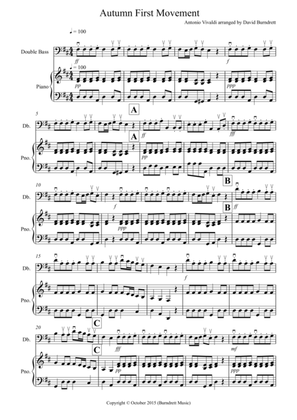 Autumn "Four Seasons" for Double Bass and Piano