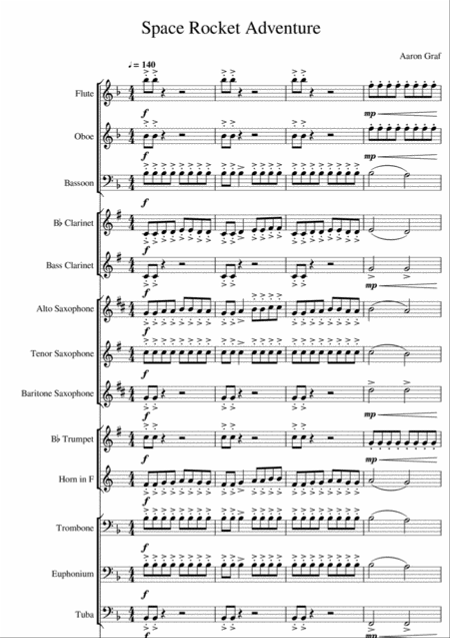 Space Rocket Adventure Concert Band scores gallery preview page 1