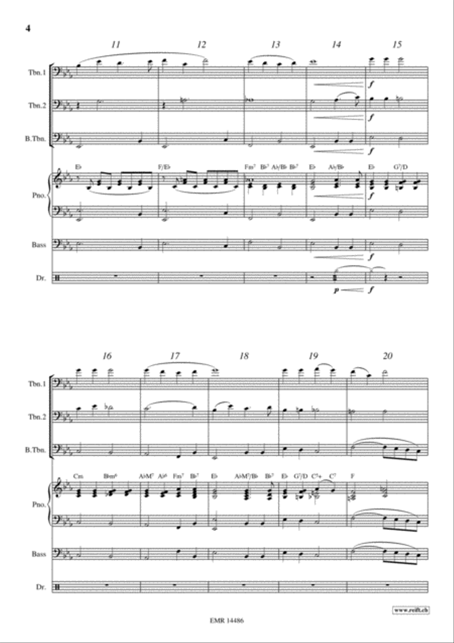 Aura Lee Trombone Trio scores gallery preview page 4