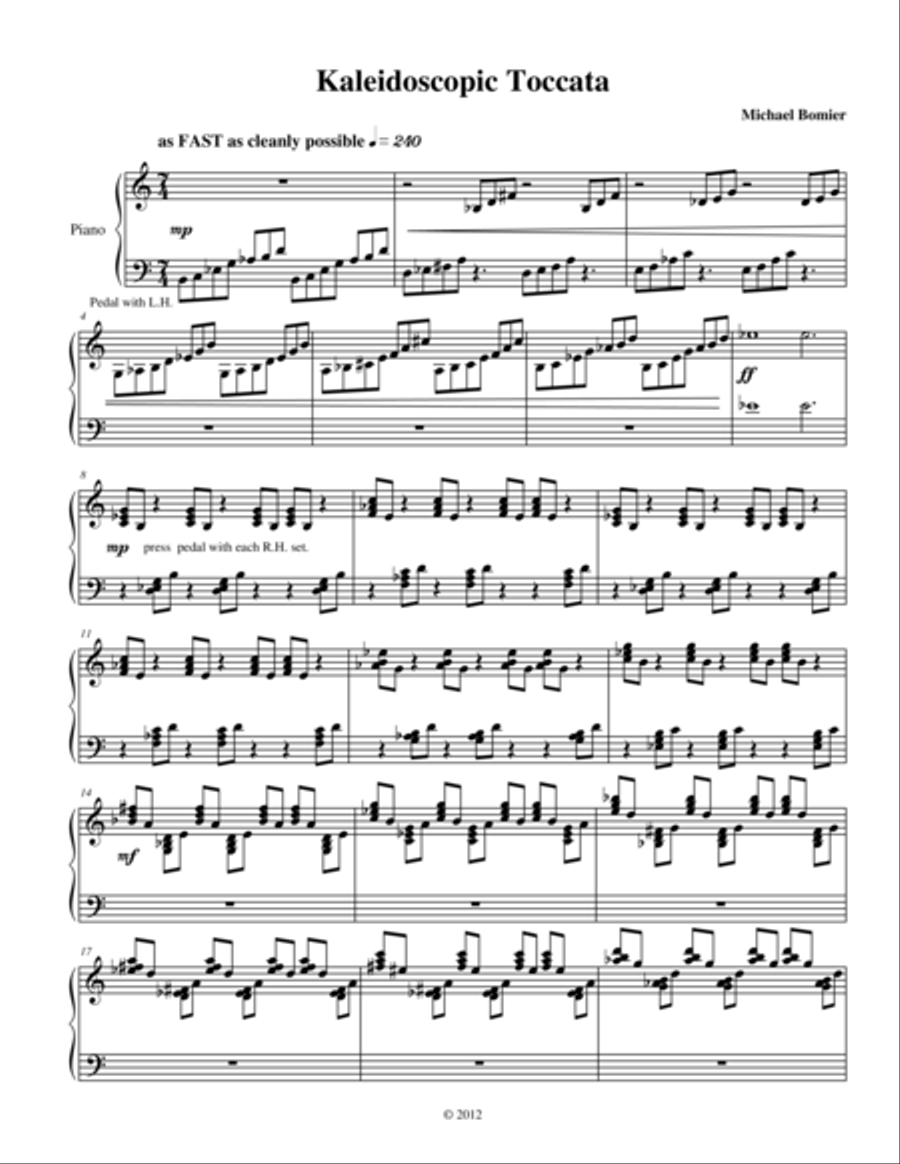 Kaleidescopic Toccata from Nine Character Pieces Piano Solo scores gallery preview page 1