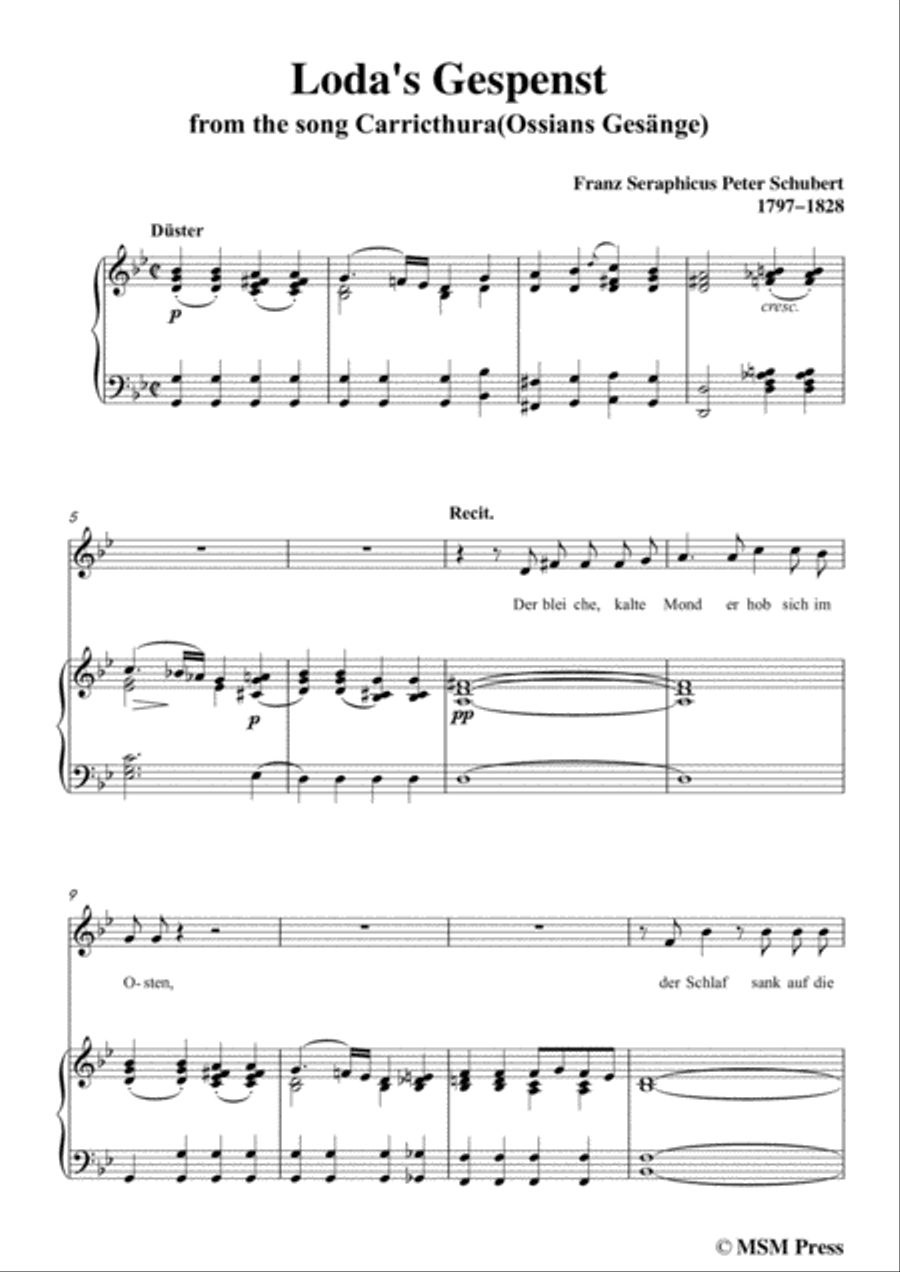 Schubert-Loda’s Gespenst,in g minor,D.150,for Voice and Piano Voice Solo scores gallery preview page 3