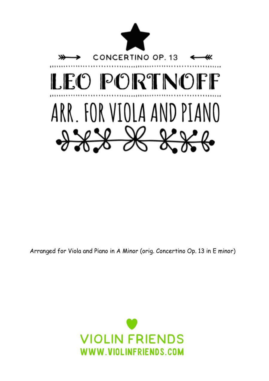 Concertino by Leo Portnoff Op.13 arr.for Viola and Piano Chamber Music scores gallery preview page 1