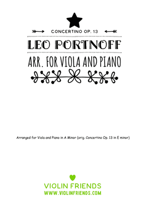 Concertino by Leo Portnoff Op.13 arr.for Viola and Piano