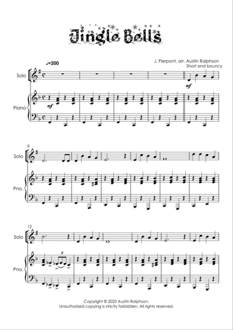 6 Christmas Clarinet Solos for Fun - with FREE BACKING TRACKS and piano accompaniment to play along Clarinet Solo scores gallery preview page 4