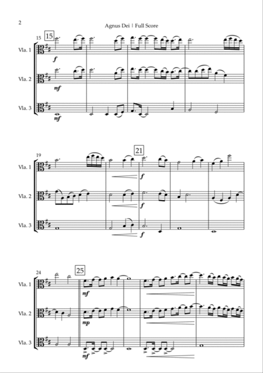 Agnus Dei String Trio scores gallery preview page 2