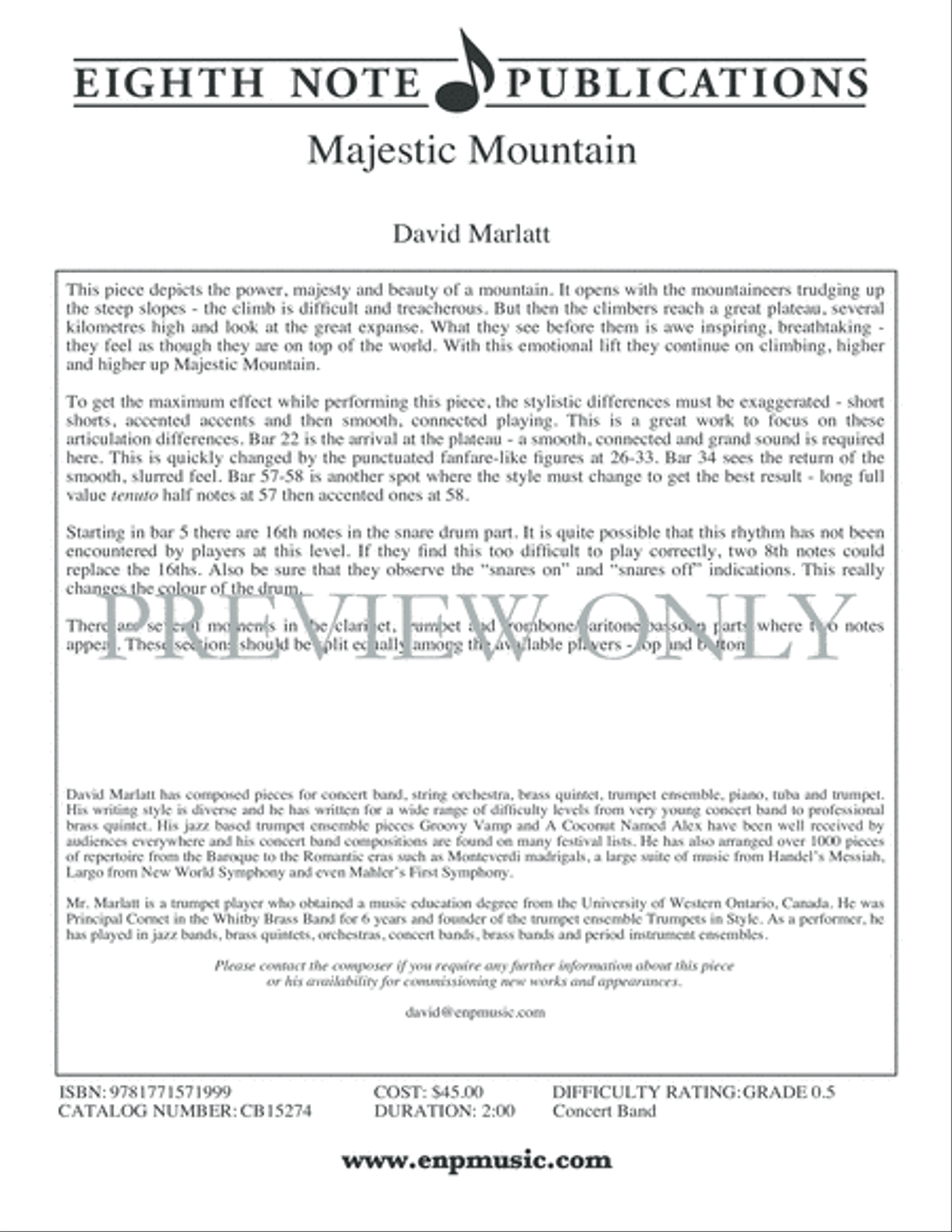 Majestic Mountain Concert Band scores gallery preview page 3