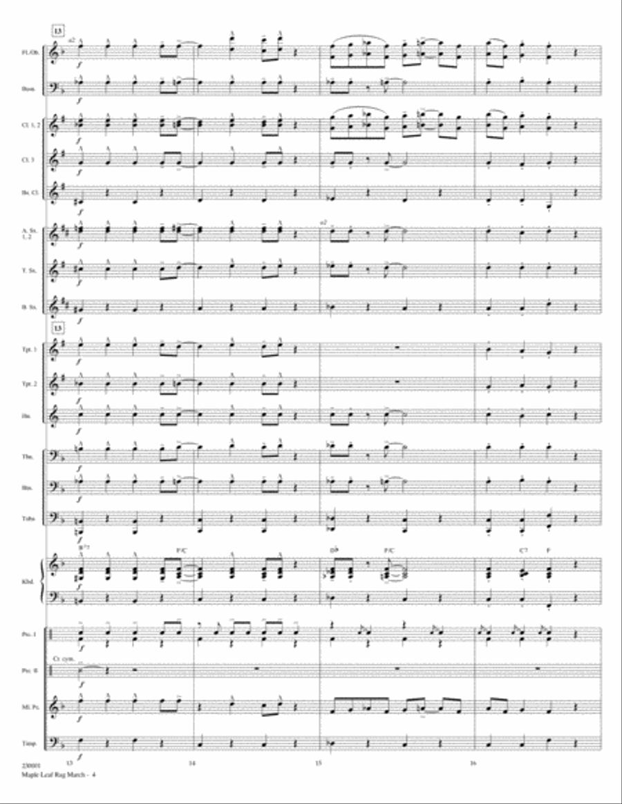 Maple Leaf Rag March Concert Band scores gallery preview page 4