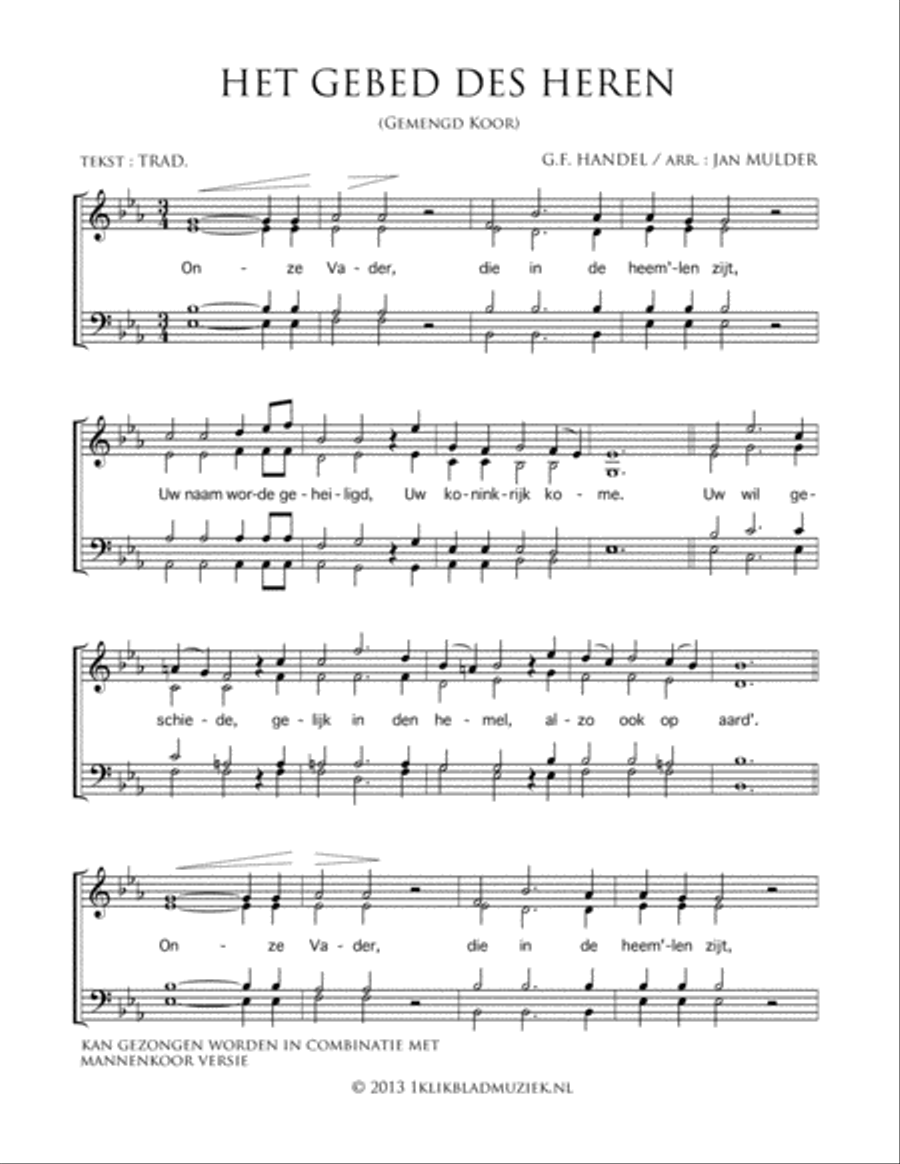 Het Gebed Des Heren Het Gebed Des Heren 4-Part scores gallery preview page 1