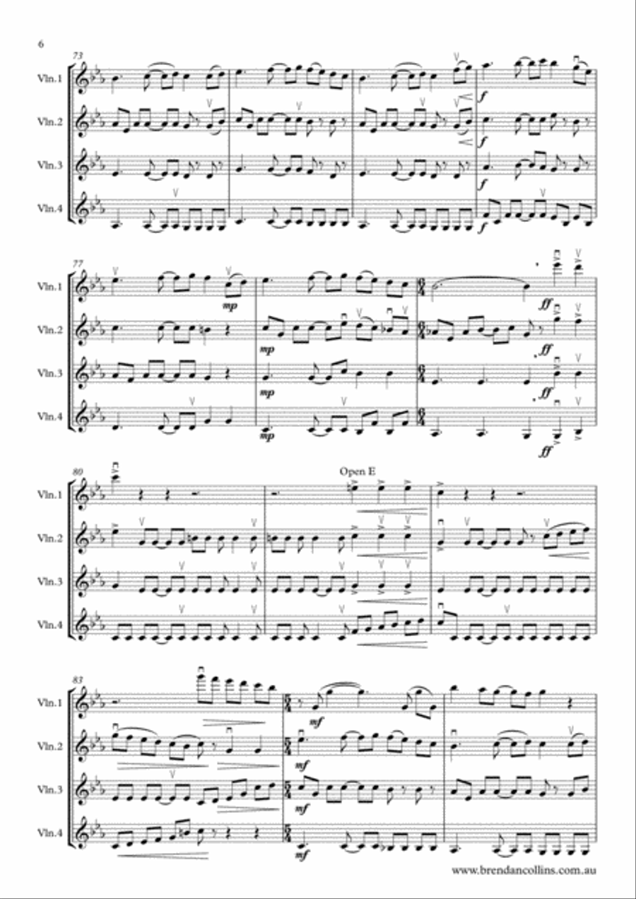 Mugungwha Train for Four Violins String Quartet scores gallery preview page 6