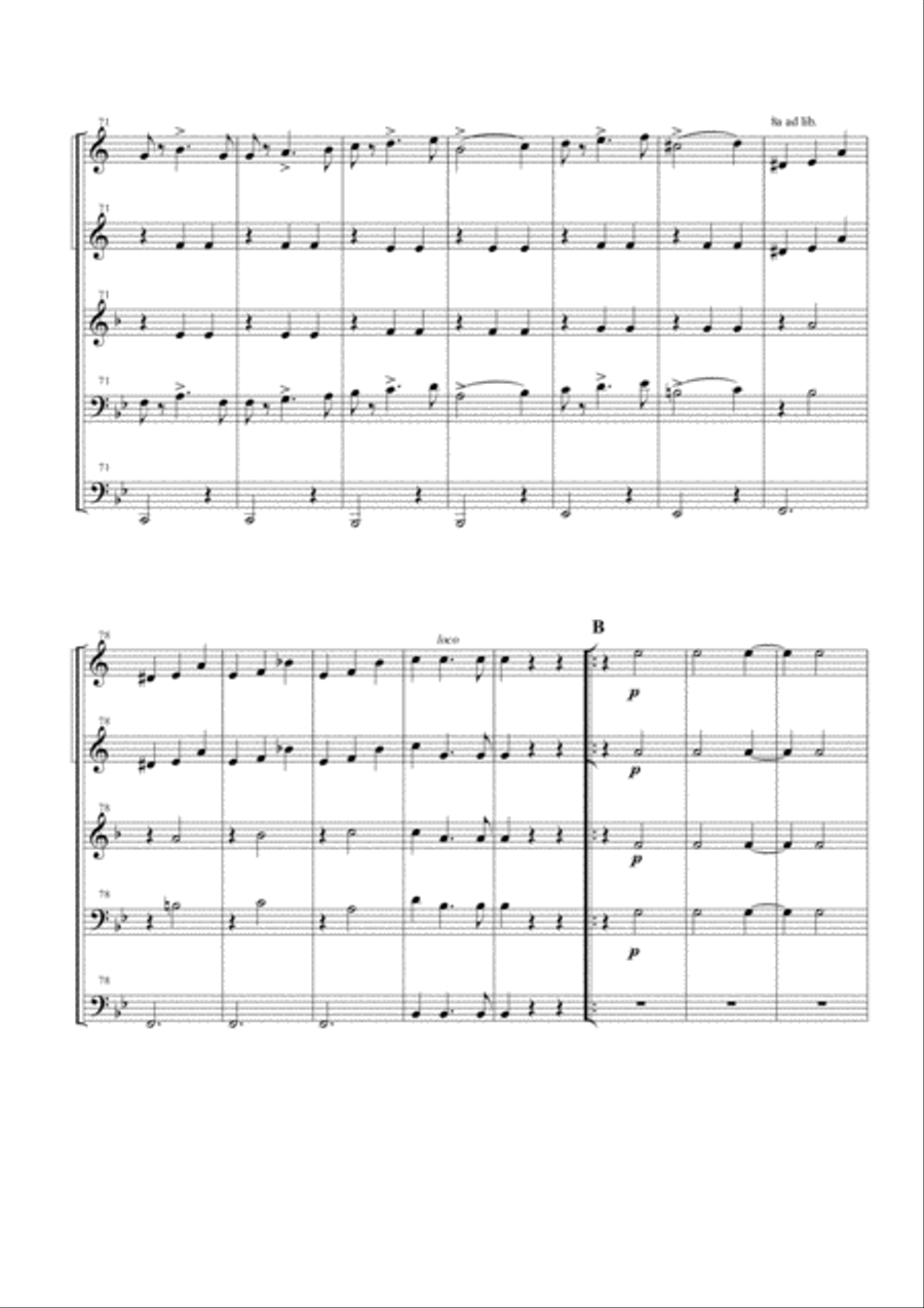 Swan Lake Waltz for Brass Quintet Brass Quintet scores gallery preview page 6