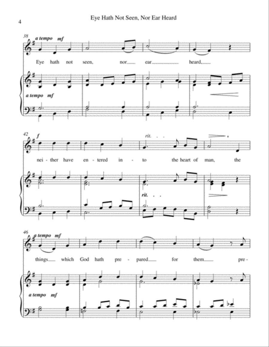 Eye Hath Not Seen, Nor Ear Heard (medium high voice) High Voice scores gallery preview page 5