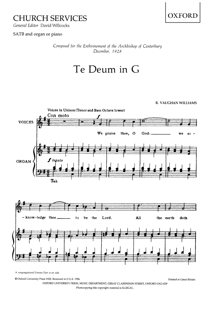 Te Deum in G 4-Part scores gallery preview page 1