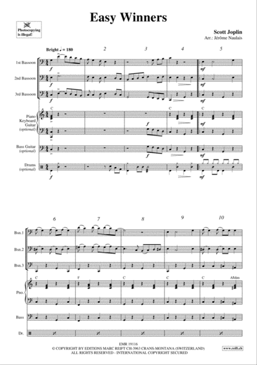 Easy Winners Easy Winners Bassoon scores gallery preview page 3