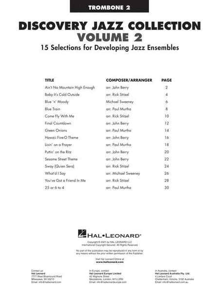 Discovery Jazz Collection - Trombone 2
