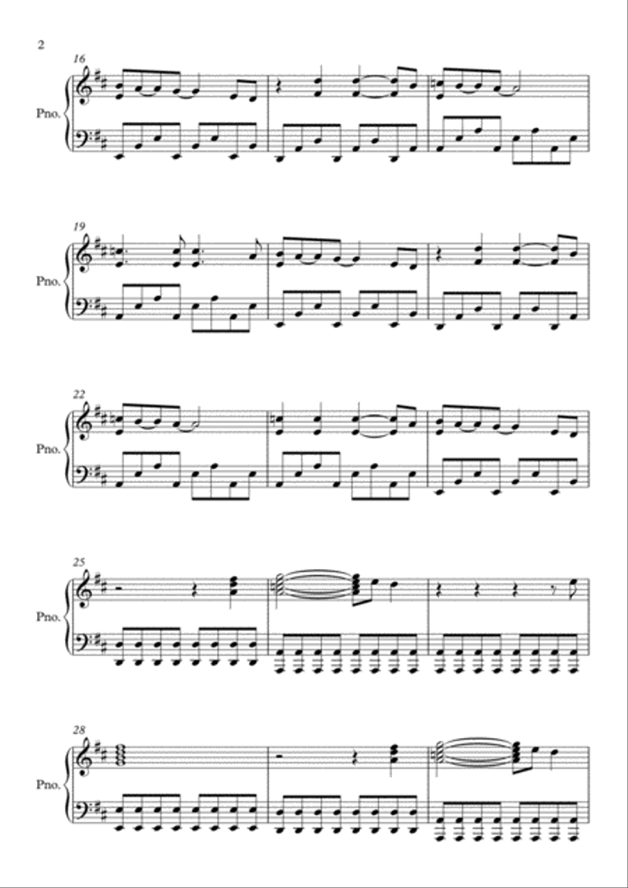 Clocks Piano Solo scores gallery preview page 2