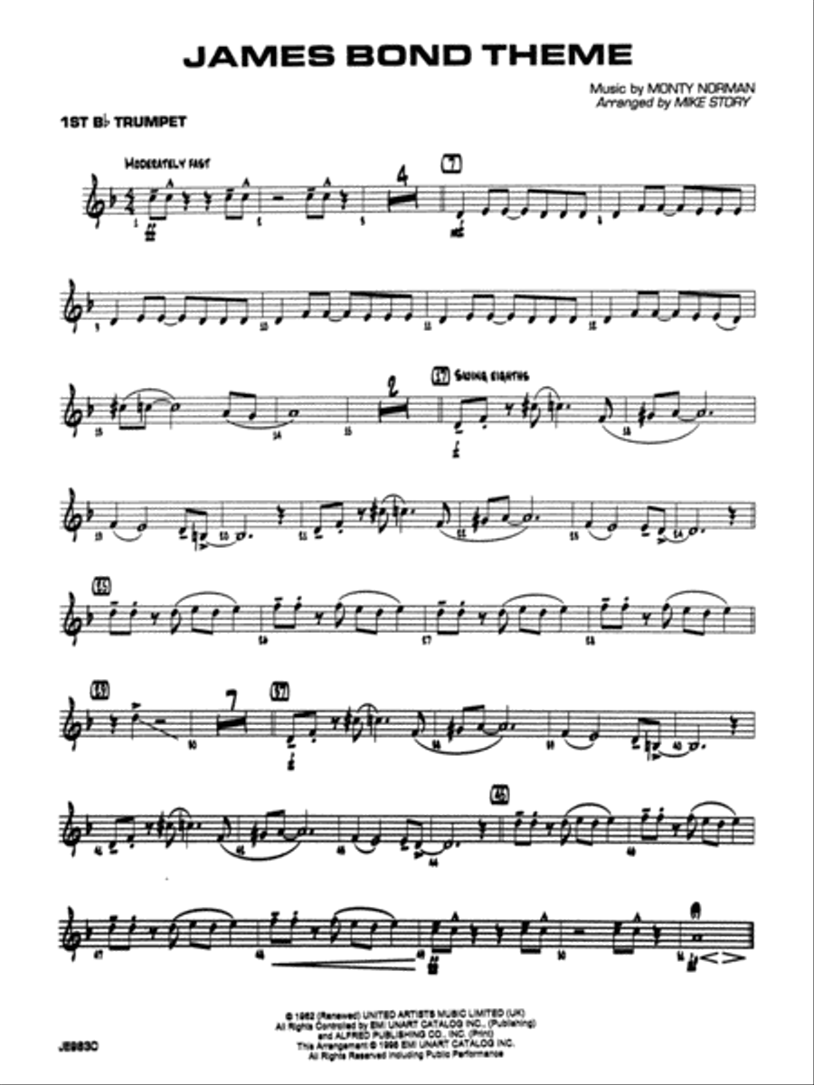 James Bond Theme: 1st B-flat Trumpet Jazz Ensemble scores gallery preview page 1