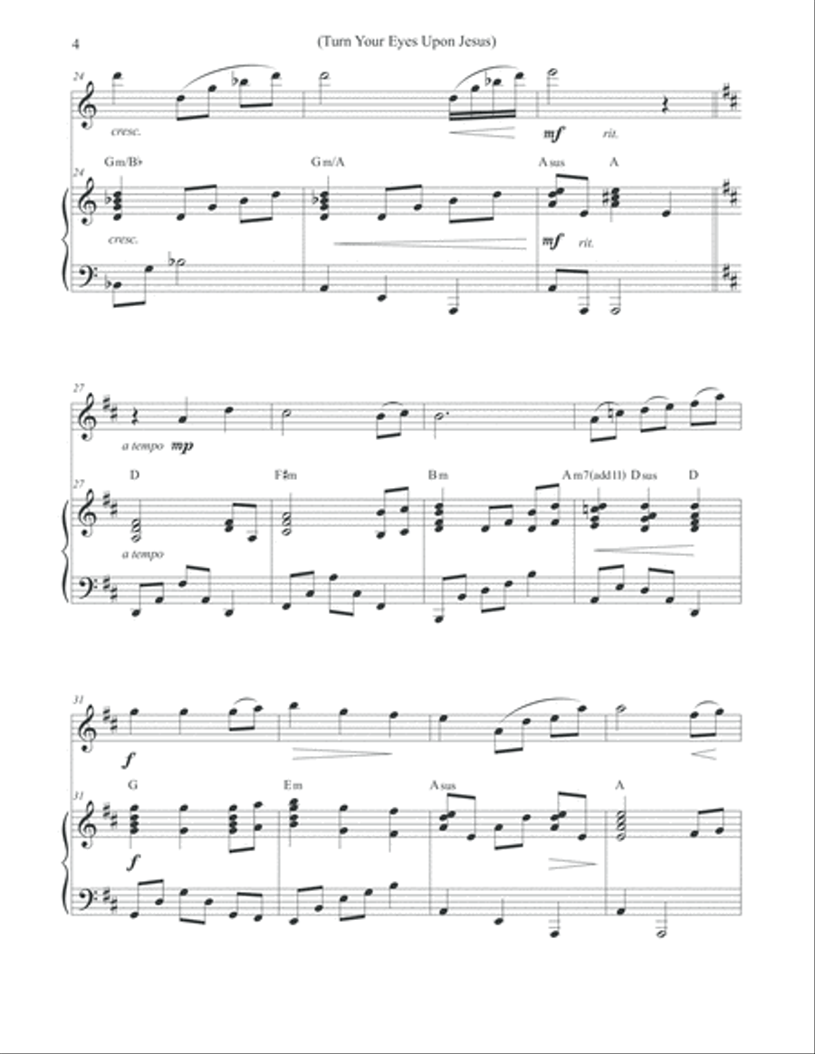 Turn Your Eyes Upon Jesus - Solo Violin Violin Solo scores gallery preview page 4