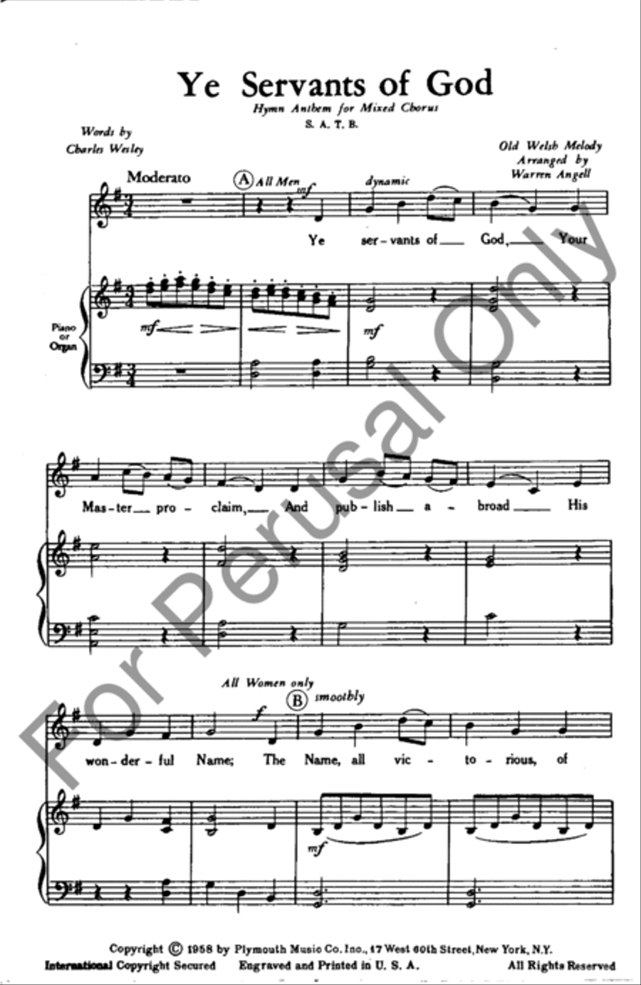 Ye Servants Of God 4-Part scores gallery preview page 2