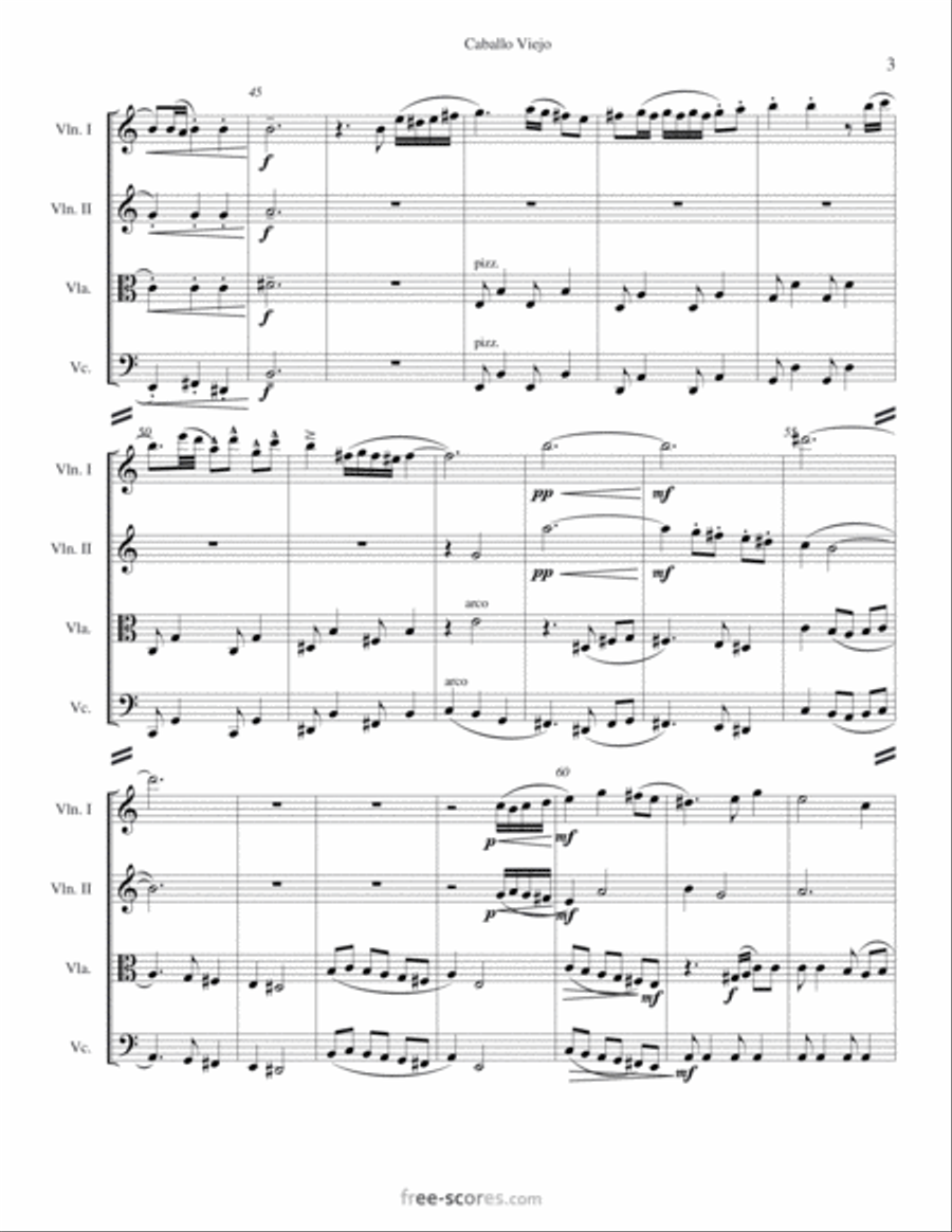 Caballo Viejo String Quartet scores gallery preview page 4