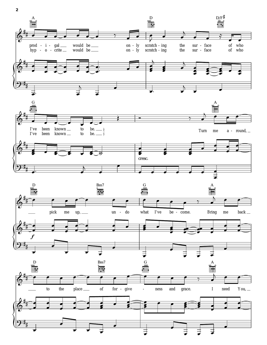 Undo Piano, Vocal, Guitar scores gallery preview page 2