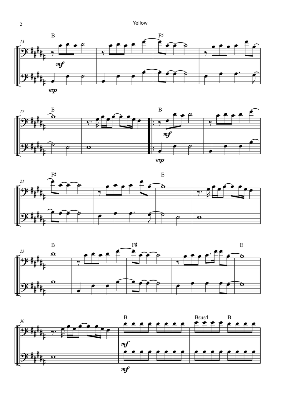 Yellow Trombone Duet scores gallery preview page 2