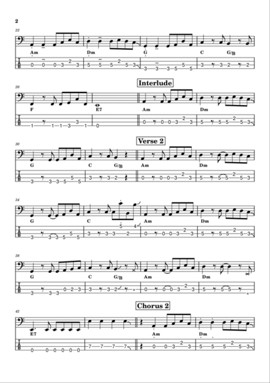 Flowers Flowers Guitar Tablature scores gallery preview page 2