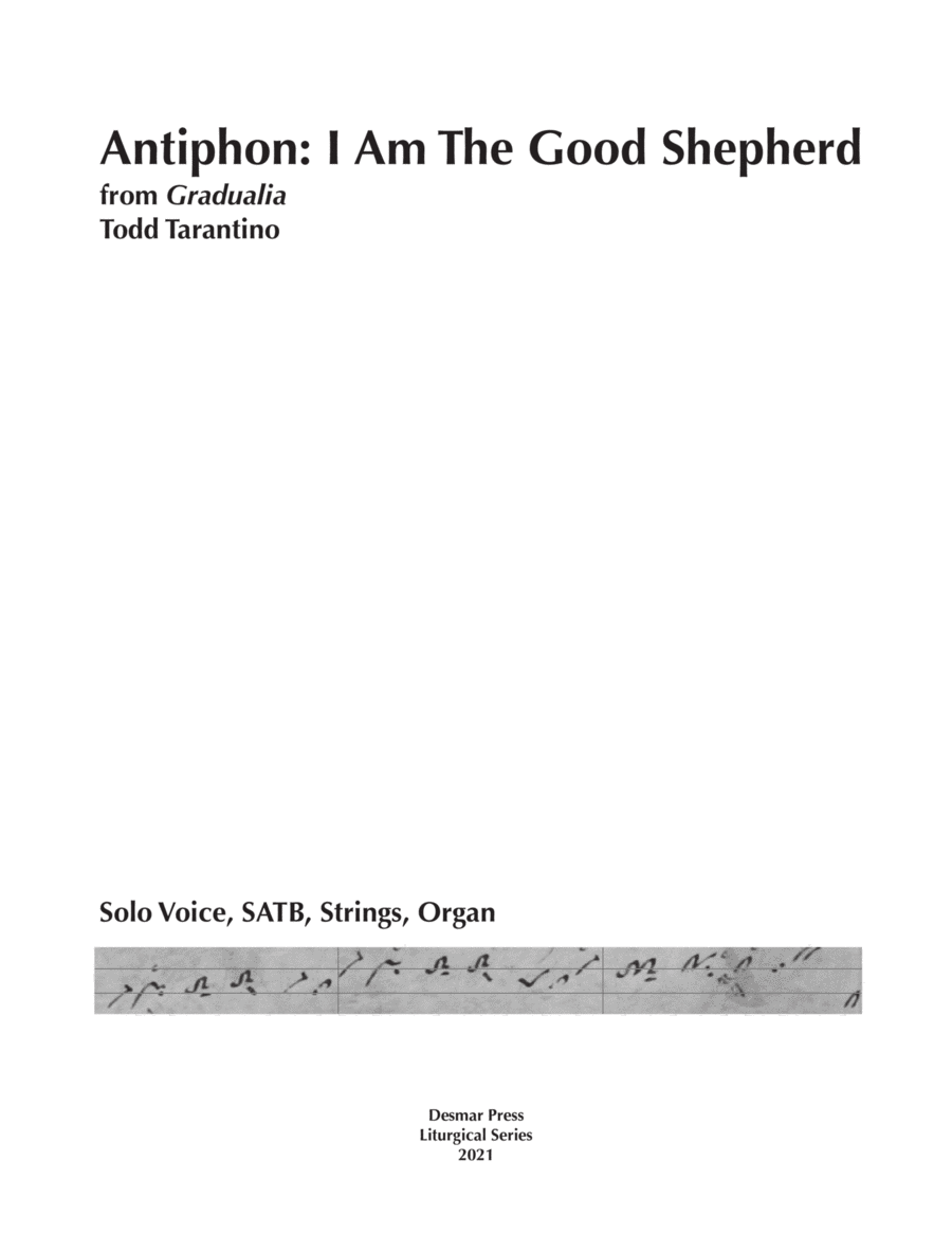 I Am The Good Shepherd (version for solo voice, SATB, strings, and organ) 4-Part scores gallery preview page 1