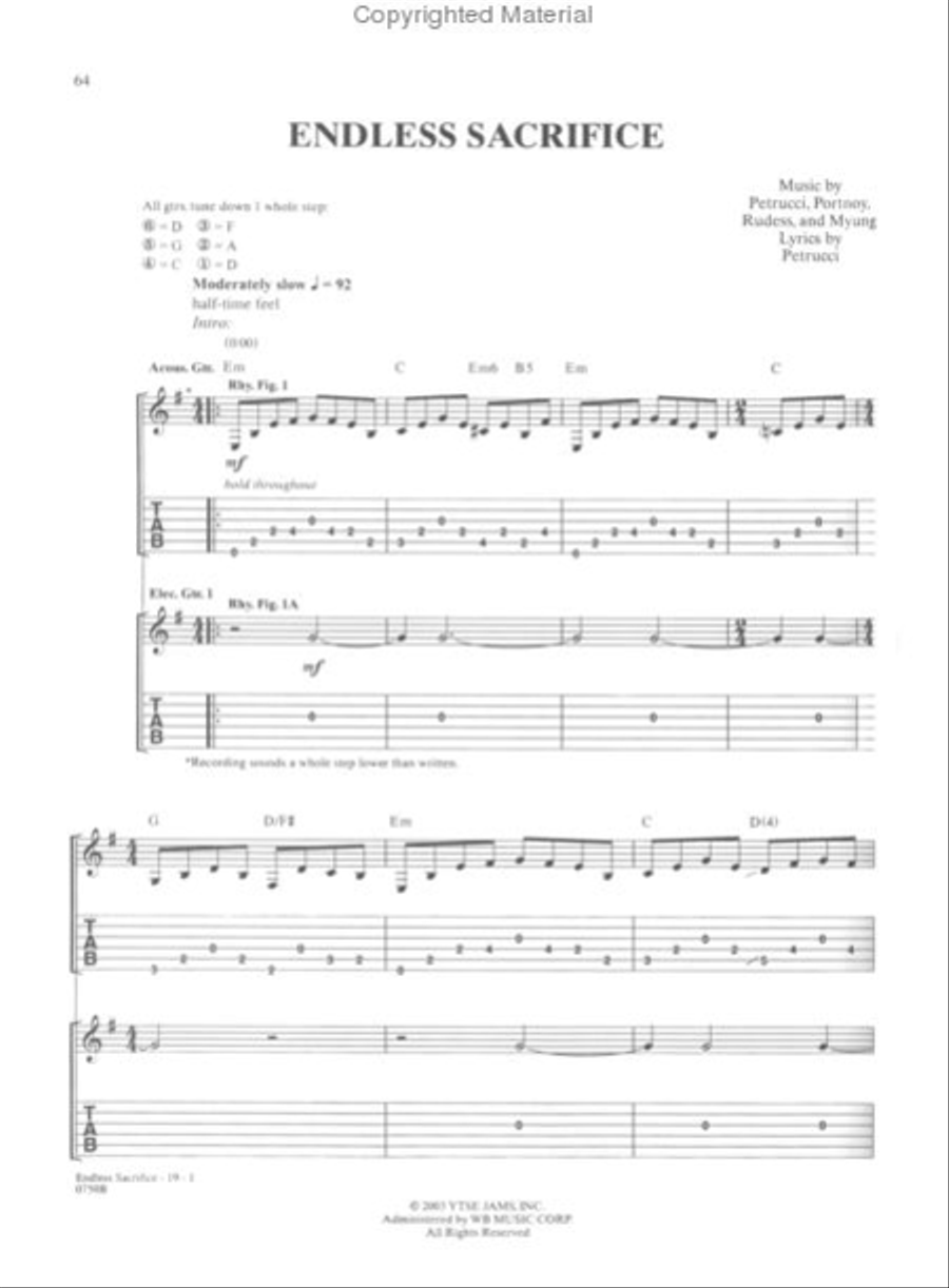 Dream Theater – Train of Thought Electric Guitar scores gallery preview page 4