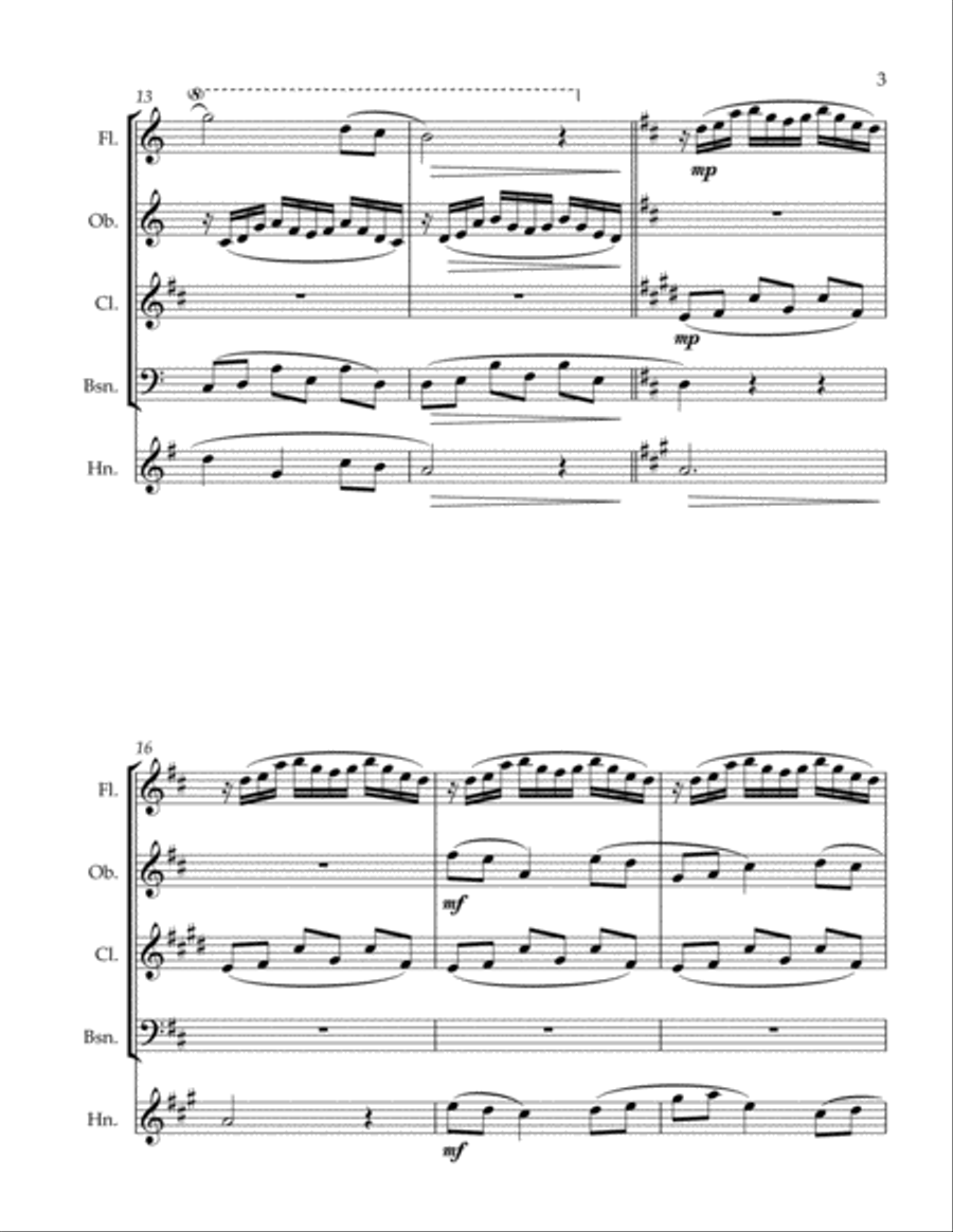 W L Larsen - Wind Quintet No. 1 Woodwind Quintet scores gallery preview page 3